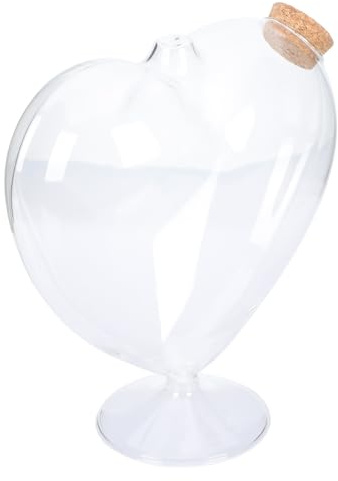 TOBBOMEY Botella de Deseos Decorativa de Vidrio Diseño Transparente y Tapa de Madera para Decoración del Hogar y Almacenamiento de Pequeños Objetos