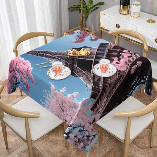 FGPkjh Ölgemälde Paris Eiffelturm-Druck, quadratisch, Tischdecke für Esszimmer, Küche, Urlaub, Versammlungen, Heimdekoration, Alltag