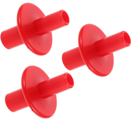 DECOMELODY Doppelseitige Beckenhülsen aus Kunststoff 3 Stück Rot Beckenständer Zubehör für Schlagzeug Hi Hat Kupplung Stabile Beckenmuttern und Unterlegscheiben für Percussion Bühnen Setup