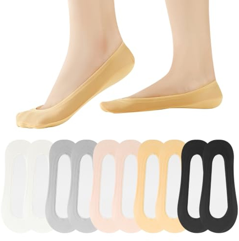 Zuimei 10 Pairs No Show Socks for Women,UK 5-8(Pink,Gray)