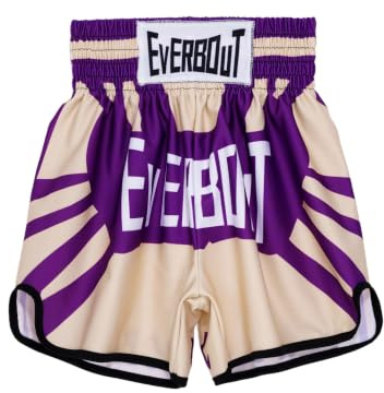 Yihuimin korta boxshorts för barn pojkar Muay Thai MMA kickboxing shorts, lila, 122-128
