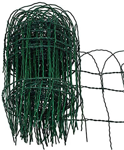 RUDDINGS WOOD Decorative Border Green PVC Metal Wire Fence 10m x 0.25m Landscape Fencing Garden Edging
