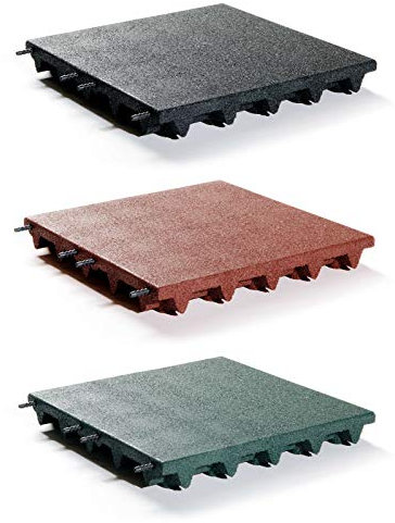 Gartenpirat Fallschutzmatte 50x50 cm Stärke 75 mm rot Gummimatte für öffentliche und Private Spielplätze Spieltürme Bodenschutzmatte rutschfest wetterfest innen außen