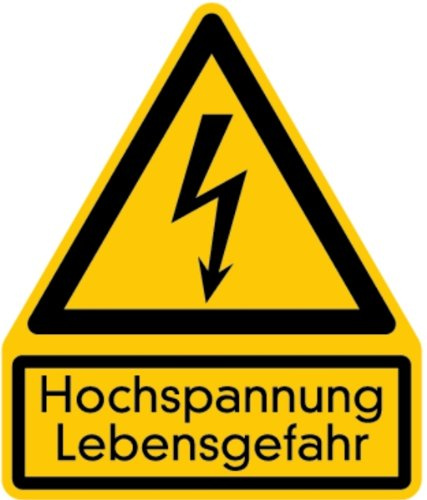 LEMAX® Warnschild, Kombischild, Hochspannung Alu geprägt 200x237mm