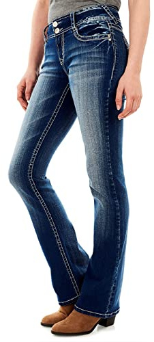 WallFlower Women's InstaStretch Luscious Curvy Bootcut Jeans, Jenna, 15 Long