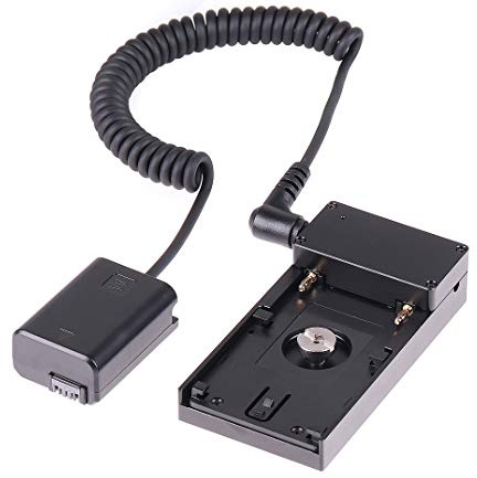 Hersmay NP-FW50 Dummy Akku zu NP-F NP-F970 F960 F750 F770 F550 Akkuadapter Blitzschuh-Montageplatte 1/4 für Sony NEX7 DSC-RX10 A7 A7R A7S II III A5000 A5100 A6000 A6300 A6400 A6500 ILCE-7 DSC-RX10