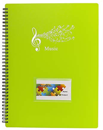 Notenmappe für Notenblätter beim Spielen A4 Größe Papier Dokumente Halter Aufbewahrung 40 Taschen Clef, Musik Tabelle Datei Ordner, Kunststoff Konzert-Chorfolder für Musiker und Band Music Note