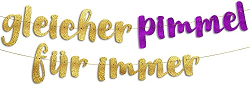Lustige Girlande, Glitzerbanner Gleicher Pimmel Für Immer, Lustiges Partyzubehör Junggesellinnenabschied, Bachelorette-Party