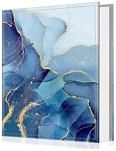 FINTIE Album photo de 10 x 15 cm – 600 pochettes de grande capacité pour photos de famille, anniversaire de mariage, vacances de bébé, marbre océan, transparent