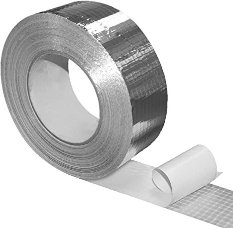 NOVANETUS ALU TAZ Netzverstärkt Aluminium Klebeband, Aluband, Aluminiumband 50mm x 50m für Lüftungs- und Klimaanlagen, Verstärktes Selbstklebeband, Dichtband, Isolieren