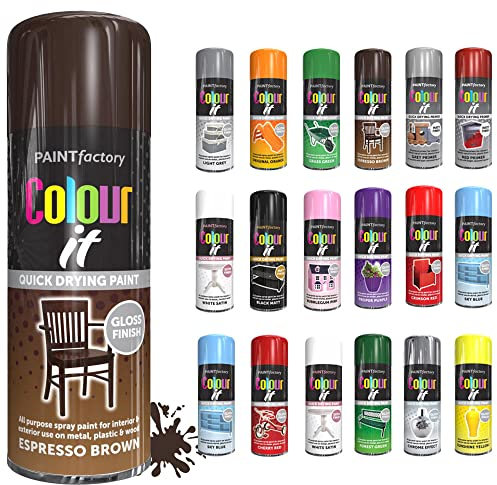 SCHNAZZ 1 x All Purpose Espresso Brown Aerosol Spray Paint 400ml Fast Dry, Quick Drying Spray and Excellent Coverage for Wood, Metal, Plastic, Glass and More