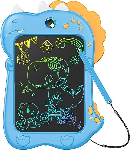 Kizmyee LCD skrivplatta för barn, småbarnsleksaker för 3, 4, 5, 6 år gamla pojkar flickor, 21,5 cm barnleksaker, klotterbräda, dinosaurieleksaker ritdyna för barn 3+ år gammal pojke flicka