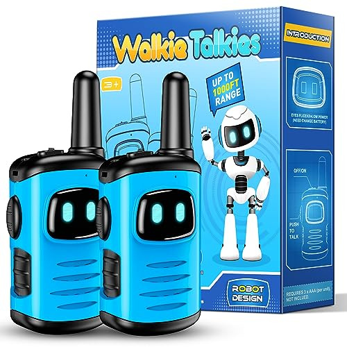 EUTOYZ Boy Toys for 3 4 5 Year Old, Walkie Talkie Kids Outdoor Toy Age 3-12 Year Old Girl Gift for 4 5 6 Year Boy Gift Age 5 6 7 8 Toddler Toys Kids Walkie Talkie Light Blue