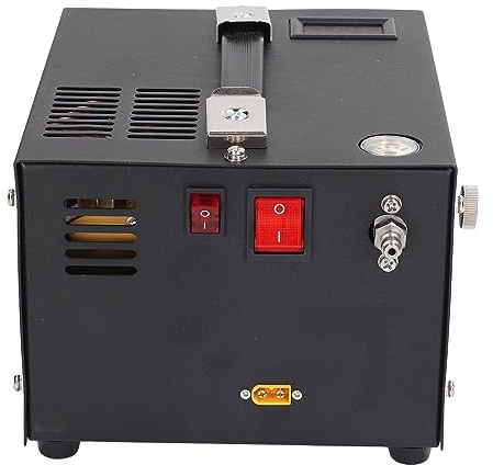 Pcp Air Rifle Compressor 4500PSI, High Pressure Air Gun Pump Compressor Cooling Fan Oil/Water Free, for Paintball PCP Air Rifles and Airguns Drying Compressed Air