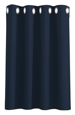PONY DANCE Tenda Corta per Cucina Oscurante da Interno Confezionate Curtain con Anelli Moderne Termica Isolante per Casa 1 Pezzo L 132 x A 90 cm, Blu Scuro