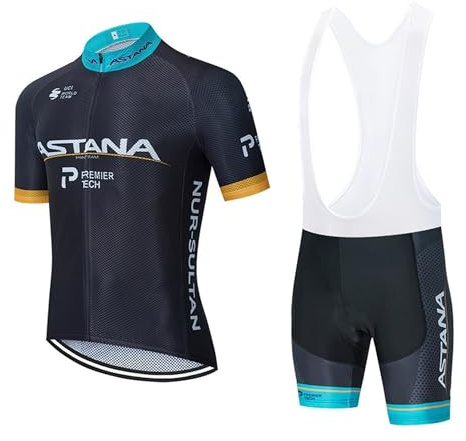 Herr Cykelkläder Professionellt Set Cykelkläder Herr Sommarkläder för MTB-cyklar med 9D Gel PAD vadderade shorts som andas och torkar snabbt, Blå, XXL