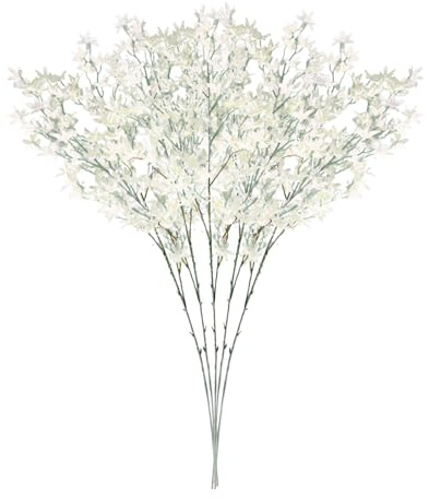 ZHDOKA 5 Stück Künstliche Oncidium-Orchideen, 100 cm, Künstliche Seiden-Orchideenzweige, Künstliche Orchideen mit Langem Stiel, in Großen Mengen für Zuhause, Grün, Hochzeit, Hintergrund,(Weiß)