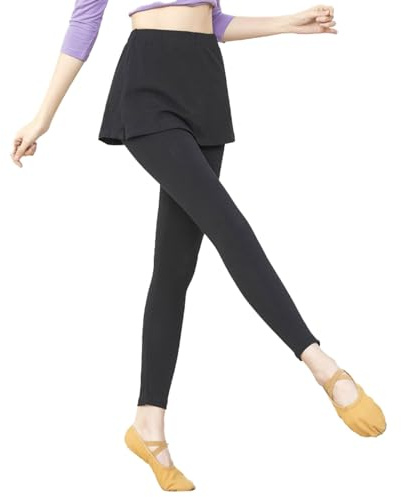 Pantaloni da yoga con gonna tinta unita Balletto 2024 Leggings senza cuciture per danza succinti per le donne Pantaloni da allenamento Pantaloni da corsa da tennis Leggings da donna Controllo della