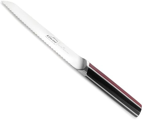 LACOR - 38222 - Cuchillo Pan Elite, Acero Inoxidable, Filo Taper Grinding, Mango Ergonómico y Antideslizante, Afilado y Resistente, Limpieza a Mano, Apto para Cualquier Tipo de Carne y Pescado, 20 cm