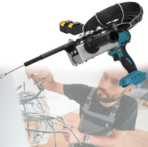 Beachtiful Cinta Pasacables Eléctrica Portátil, Máquina de Enhebrado Automático de Cables Altamente Versátil con 2 Baterías, Enhebrar Cables Suavemente a Través de Las Paredes