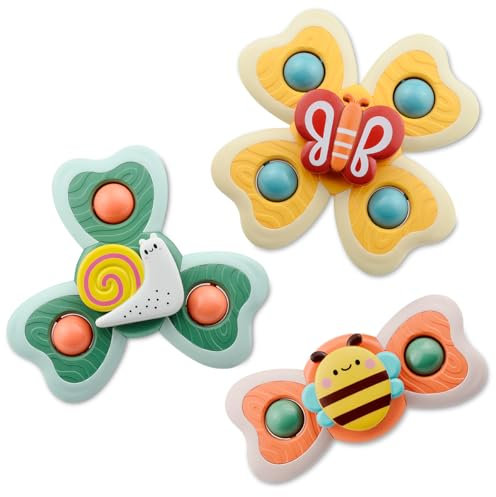 Spinners para bebés con ventosas, Juguete antiestrés con diseño animatrónico 3D para niños y bebés pequeños (Forest)