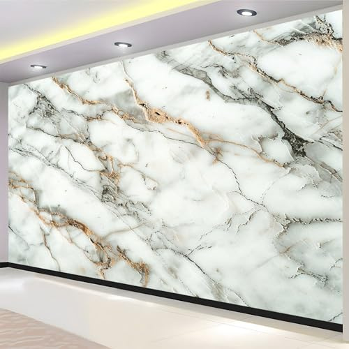 Carta da Parati Moderna 400 x 280 cm Modello in marmo grigio e bianco Fotomurale Carta Parati 3D Murale Decorazione Soggiorno Camera de Letto Sala Ufficio Corridoio Decorazione