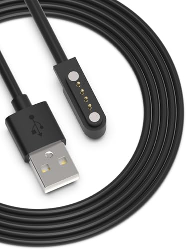 Haiyistar Magnétique USB Câble Smartwatch connectée Chargeur pour Montre, 5W Universel 4-pin 7.62mm Chargeur Câble pour Accessoires de Montre Intelligente