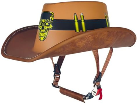 Motorradhelm für Männer Frühling-Sommer Standard Motorrad Halbhelme für Motorradhelm Männer è omologato CE Mann Erwachsene ABS Abnehmbares Innenfutter Cowboy Hut Helm