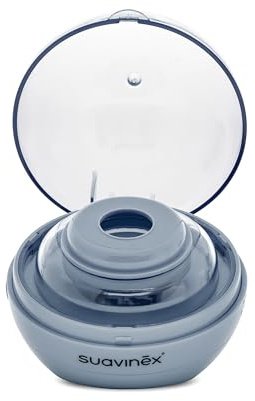 Suavinex, Tragbarer Schnuller Sterilisator mit UV-Licht, Beseitigt 99% der Keime in 3 Minuten, Batterie- oder USB-betrieben, Sicher, Ohne chemische Mittel, Ideal für unterwegs und Reisen, Duccio Blau