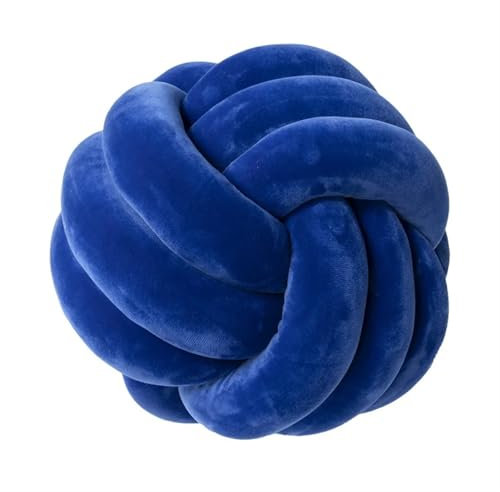 MZSKLW Cuscino con nodo, cuscino a sfera con nodo, cuscino corto in peluche a forma di nodo, cuscino decorativo per la casa, per divano, letto, soggiorno, cuscino per pavimento (nodo klein blu, 22 cm)