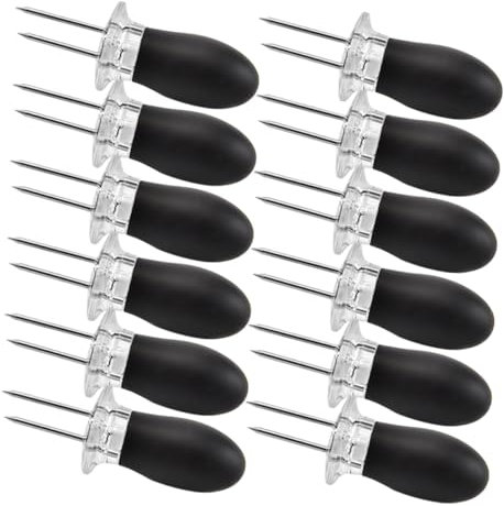 Kisangel 12pezzi Supporti Per Mais Riutilizzabili Inossidabile Forchette Professionali Per Spiedini Di Mais Design Ergonomico Per Cucina Barbecue e Campeggio Multi-funzione