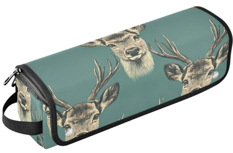 Beauty Deer Faces Hair Tool Travel Bag and Heat Resistant Mat Curling Iron Travel Holder Storage Bag for Hot Tools Curling Iron Flat Irons Hair Volumizer Styler Portable Travel Essentials