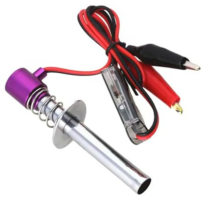 Chanjorlin 1/10 RC Electronic Glow Plug Starter Igniter 6V-24V 1/8 Nitro Engine Start Ignitor Tool Upgraded for 1:8 1:10 Scale Crawler Buggy Truck Car Boat Plane Helicopter HSP Traxxas Kyosho (Purple)