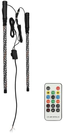 Matybobe RGB LED Whip Light 360 Iluminación 300 Patrones 366 Modos 12V UTV ATV Atrás Barco de Vehículo Fuera de Carretera (2 pies)