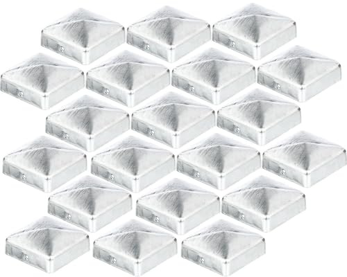 RBS24 Pfostenkappe 7 x 7 cm Zaun Kappe Pyramide Abdeckkappe feuerverzinkt | 10x | 20x | 40x | Menge wählbar (20)