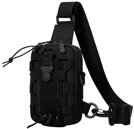 MiOYOOW Crossbody Brusttasche, Taktische Schultertasche, Wasserdichter Mehrzweck Brustrucksack, Verstellbarer Umhängerucksack für Männer und Frauen, Outdoor Sport, Klettern, Camping