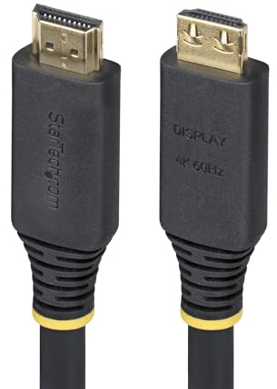 StarTech 33ft Active HDMI Cable with Gripping Connectors, 4K 60Hz | 4K 60Hz/1440p 144Hz, 18Gbps, UHD HDMI Cord, TPE Jacket, HDMI2-CABLE-GRIP-10M