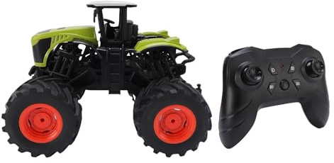 Walmeck Tracteur télécommandé 2.4Ghz, Jouet de Ferme Réaliste et Rechargeable avec Pneus TPR pour Tout-Petits (3 Piles)