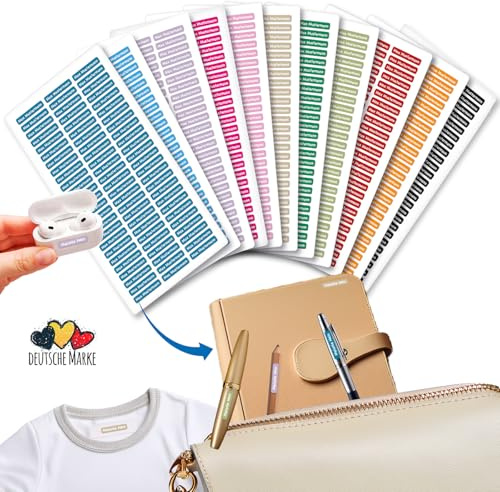 NEU Mini Namensetiketten Wasch/-Spülmaschinenfest wasserfeste Namensaufkleber Kinder und Erwachsene Stifteaufkleber personalisiert Namensaufkleber Kleidung Kita, Schule & Büro 75 Stück 2x0,4cm