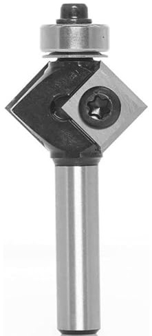 Fresa obliqua da 45 gradi, gambo 8 mm con cuscinetto, fresa for intaglio del legno, utensili for la lavorazione, for arrotondamento degli angoli Per trapano da banco(8xR3x45)