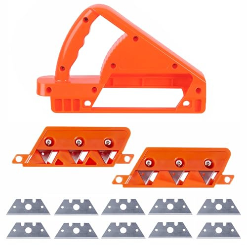 Kantenhobel für Gipskarton mit 45° und 60° Klingensatz mit 10 Klingen | Robust Gipskartonplatten Korkplatten mit 10 Klingen，Schnellschneider für Gipskartonplatten Zur Dekorationsholzarbeit