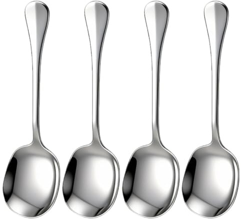 4 st. serveringsskedar rostfritt stål rostfritt, 21 cm stora, polerat silver, perfekt för restauranger, familjefester och festfester, perfekt för portionering av mat