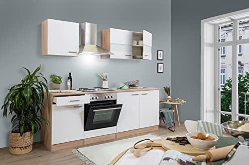 respekta Merle Cocina Americana, Madera de ingeniería, Blanco, 200,0 x 210,0 x 60,0 cm