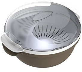 Bama Cooky Contenitore per la Cottura nel Microonde, 1.8 Litri, Plastica, Tortora