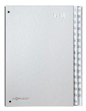 Pagna© Pultordner Color-Einband - Tabe 1 - 31, 32 F„cher, Farbe silber