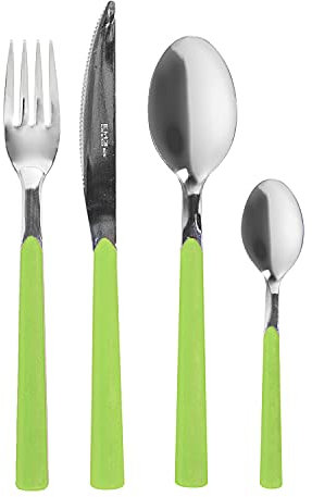 Set posate fast in acciaio inox, 24 pezzi Verde