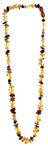 Budawi® Bernstein Kette Collier | Schraubverschluss | Halskette 50 cm | Naturprodukt in Mischfarben