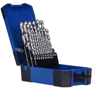 Century Drill & Tool, 37280, 25 PC Set,HSS Brad Point,Drill Bit, Wood Boring Tools | cuts steel & wood, heat-resistant coating