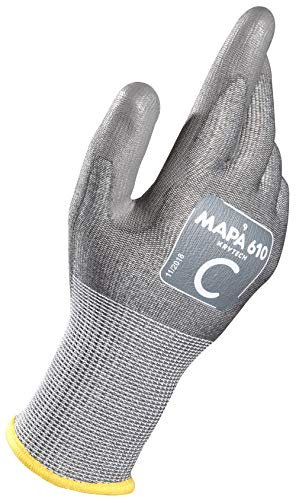 MAPA Professional KRYTECH 610 – Cut Proof Gloves with Mechanical Protection used in Multiple Industries, Grey, Size 9 (1 Pair) Protective Gloves