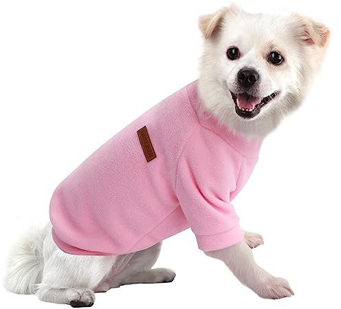 HuaLiSiJi Hundepullover Fleece Kleine Hunde Hoodie Chihuahua Kleidung Hundepullover Chihuahua Hunde Sweatshirt, Warm und Leicht, mit Einer Weichen Textur, Leicht zu Tragen (L, Rosa)
